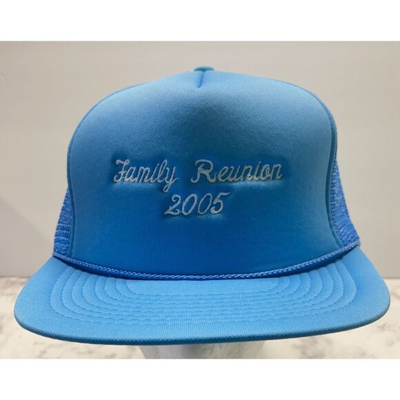 Family Reunion Trucker Hat Snapback Cap 2005 Mohrs Baby Blue Solid Pattern - Picture 11 of 11
